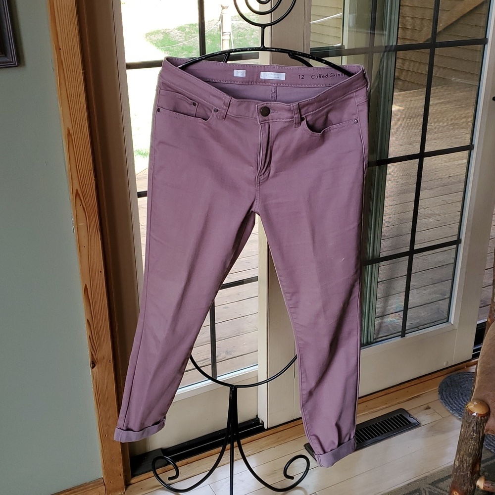 Lauren Conrad LC Cuffed Skinny Lavender MidRide Sz. 12 Jeans